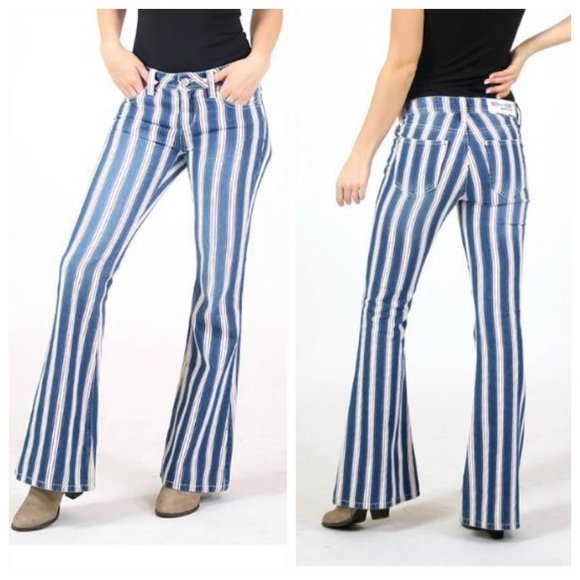 Grace in LA Denim - NWT Grace In LA Americana Stripe Flare Trouser 27
